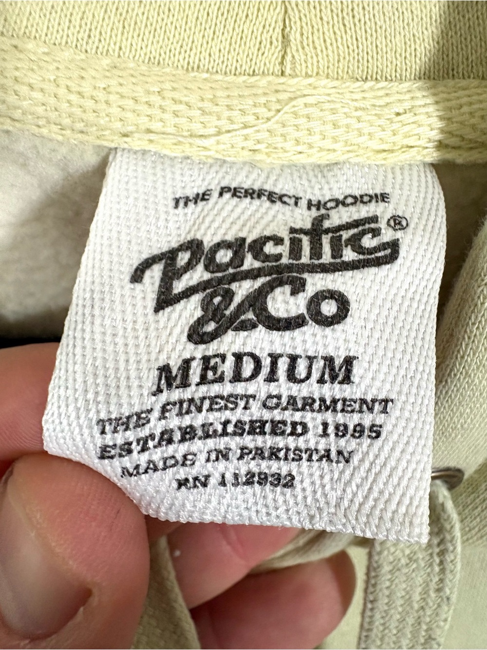 Pacific & Co San Diego California Cream Hoodie Sweatshirt Medium - Picture 6 of 10